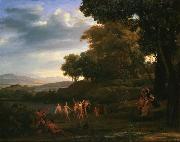 Claude Lorrain Landscape with Dancing Satyrs and Nymphs France oil painting artist